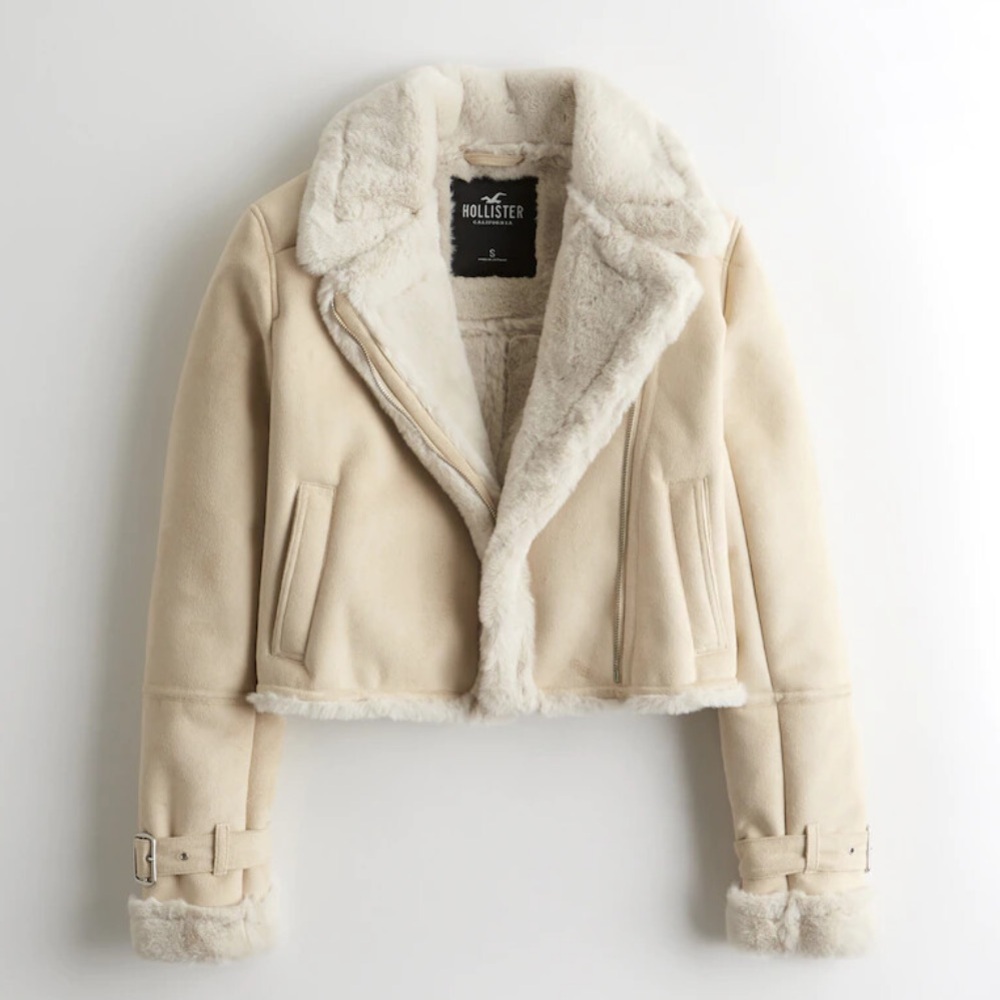 Hollister Tan Shearling Teddy Jacket